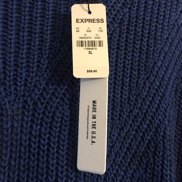 Express Knit Sweater Royal Blue Size XL - Picture 3 of 3